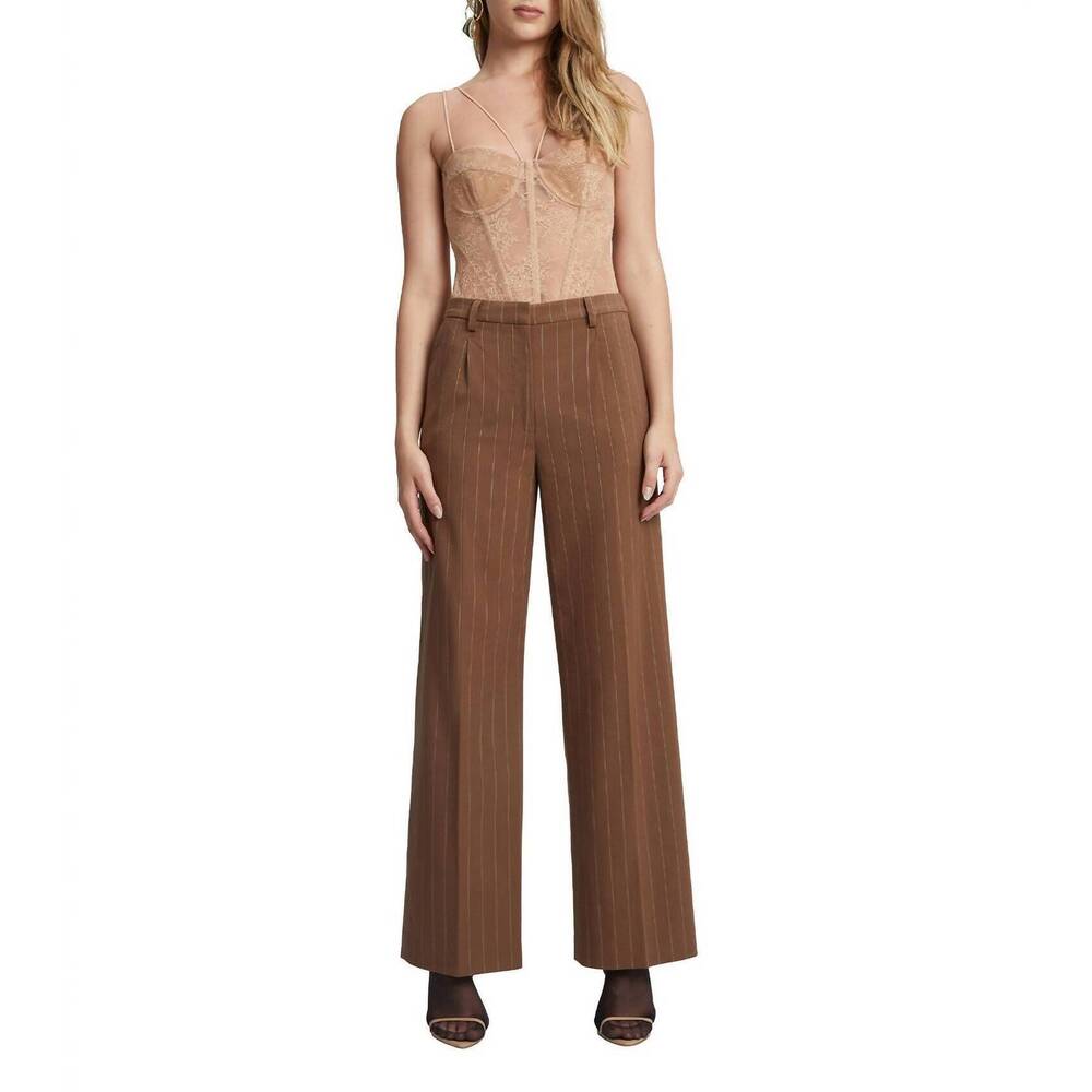 NEW BARDOT fleur lace bodysuit in biscuit